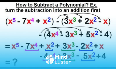 Algebra Ch 5 Polynomials 8 of 31 How to Subtract Polynomials Example