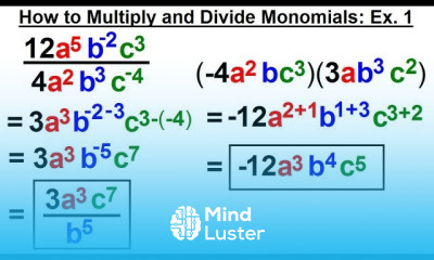 Algebra Ch 5 Polynomials 11 of 31 How to Multiply Divide Monomials Ex 1