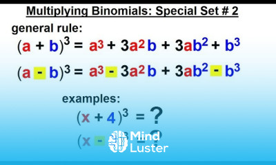 Algebra Ch 5 Polynomials 16 of 31 Multiplying Binomials Special Case 2