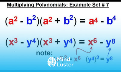 Algebra Ch 5 Polynomials 25 of 31 Multiplying Polynomials Example Set 7