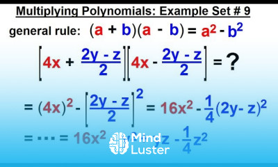 Algebra Ch 5 Polynomials 27 of 31 Multiplying Polynomials Example Set 9