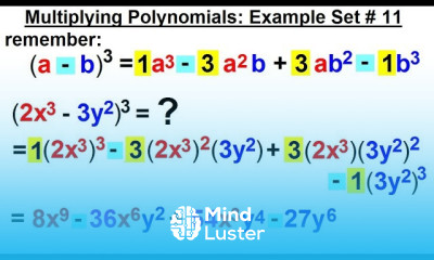 Algebra Ch 5 Polynomials 29 of 31 Multiplying Polynomials Example Set 11