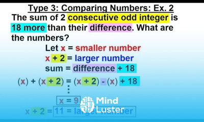 Algebra Ch 2 Word Problem 10 of 46 Type 3 Comparing Numbers Ex 2