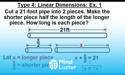 Algebra Ch 2 Word Problem 12 of 46 Type 4 Linear Dimensions Ex 1