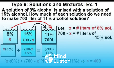 Algebra Ch 2 Word Problem 18 of 46 Type 6 Solutions And Mixtures Ex 1