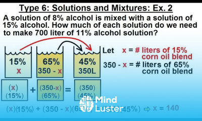 Algebra Ch 2 Word Problem 19 of 46 Type 6 Solutions And Mixtures Ex 2