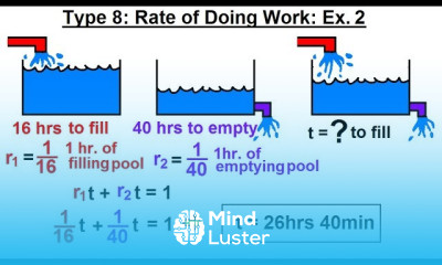 Algebra Ch 2 Word Problem 25 of 46 Type 8 Rate of Doing Work Ex 2