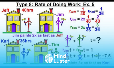 Algebra Ch 2 Word Problem 28 of 46 Type 8 Rate of Doing Work Ex 5