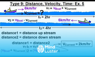 Algebra Ch 2 Word Problem 33 of 46 Type 9 Distance Velocity Time Ex 5