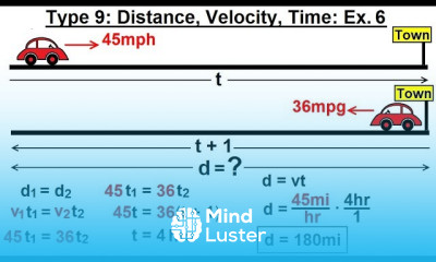 Algebra Ch 2 Word Problem 35 of 46 Type 9 Distance Velocity Time Ex 6
