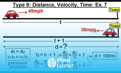 Algebra Ch 2 Word Problem 36 of 46 Type 9 Distance Velocity Time Ex 7
