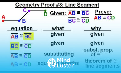 Geometry Ch 3 Proofs 11 of 17 Geometry Proof 3 Line Segment
