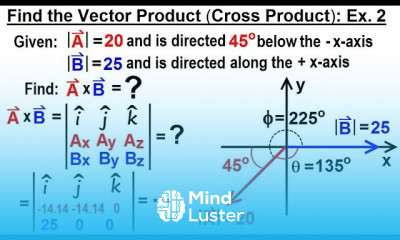Physics Test Your Knowledge Vectors 8 of 30 Find the Vector Product Cross Product Ex 2