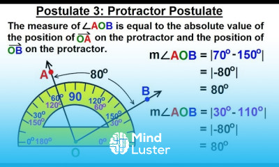 Geometry Ch 2 Reasoning and Proofs 24 of 46 Postulate 3 Protractor Postulate