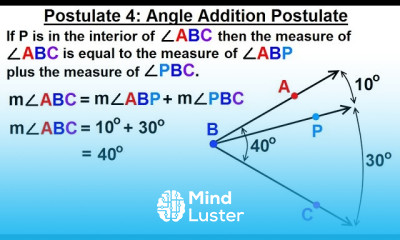 Geometry Ch 2 Reasoning and Proofs 25 of 46 Postulate 4 Angle Addition