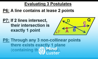 Geometry Ch 2 Reasoning and Proofs 34 of 46 Evaluating 3 Postulates