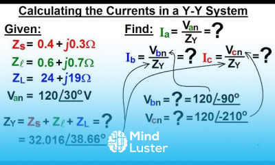 Electrical Engineering Ch 13 3 Phase Circuit 14 of 42 How to Find the currents in a Y Y System