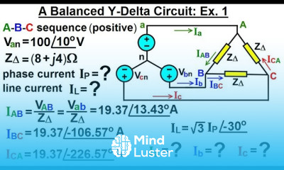 Electrical Engineering Ch 13 3 Phase Circuit 22 of 53 Balanced Y Delta Circuit Ex 1