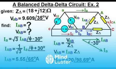 Electrical Engineering Ch 13 3 Phase Circuit 27 of 53 A Balanced Delta Delta Circuit Ex 2