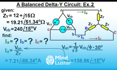Electrical Engineering Ch 13 3 Phase Circuit 32 of 53 A Balanced Delta Y Circuit Ex 2