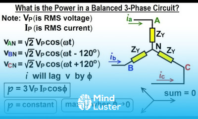 Electrical Engineering Ch 13 3 Phase Circuit 33 of 53 Power in a Balanced 3 Phase Circuit