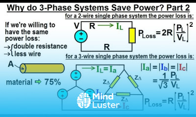 Electrical Engineering Ch 13 3 Phase Circuit 36 of 53 3 Phase Systems Save Power Why