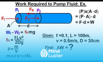 Physics 34 1 Bernoulli s Equation Flow in Pipes 14 of 38 Work to Pump Fluid Ex