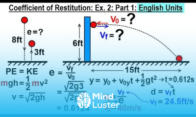 Physics Test Your Knowledge Momentum 9 of 20 Coeff of Restitution Ex 2 Part 1 2 British