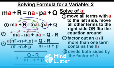 Algebra Ch 3 Formula Inequalities Absolute Value 2 of 38 Solving Formula for a Variable 2