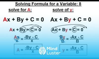 Algebra Ch 3 Formula Inequalities Absolute Value 8 of 38 Solving Formula for a Variable 8
