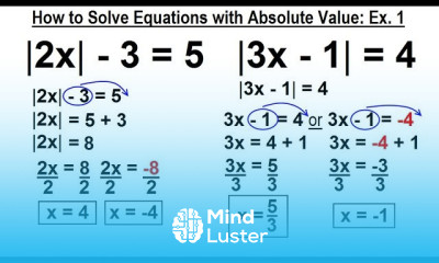 Algebra Ch 3 Formula Inequalities Absolute Value 12 of 33 Solve Absolute Values Ex 1