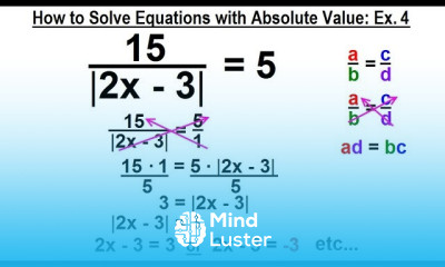 Algebra Ch 3 Formula Inequalities Absolute Value 15 of 33 Solve Absolute Values Ex 4