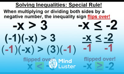 Algebra Ch 3 Formula Inequalities 19 of 33 What is the Special Rule of Inequalities