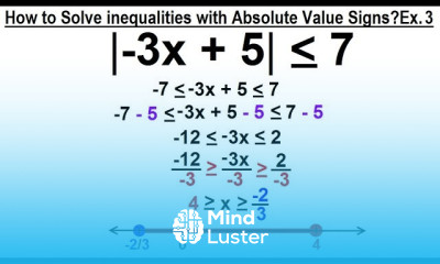 Algebra Ch 3 Formula Inequalities Absolute Value 32 of 33 Inequal w Abs Values Ex 3