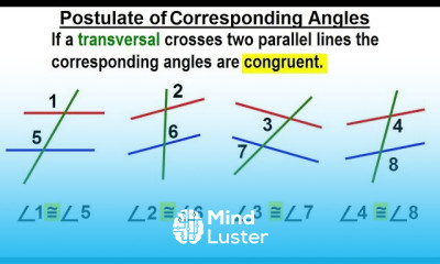 Geometry Ch 4 Lines and Angles 11 of 37 Postulate of Corresponding Angles