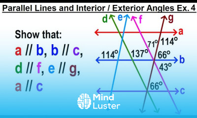 Geometry Ch 4 Lines and Angles 37 of TBD Parallel Lines and Interior Exterior Angles Ex 4