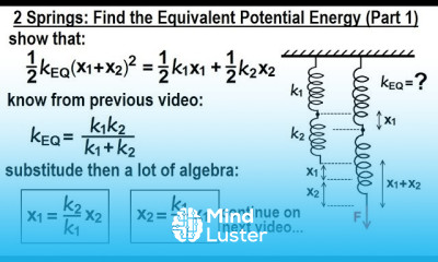 Physics Test Your Knowledge Energy 5 of 30 2 Springs Find the Equivalent PE Part 1