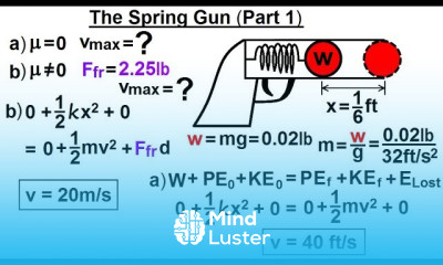 Physics Test Your Knowledge Energy 11 of 30 The Spring Gun Part 1