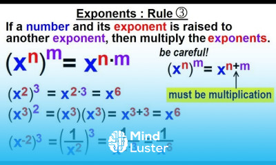 Algebra Ch 4 Exponents Scientific Notation 5 of 35 Exponent Rule 3