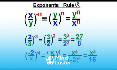 Algebra Ch 4 Exponents Scientific Notation 11 of 35 Exponent Rule 9