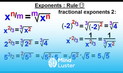 Algebra Ch 4 Exponents Scientific Notation 13 of 35 Exponent Rule 11