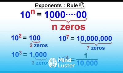 Algebra Ch 4 Exponents Scientific Notation 15 of 35 Exponent Rule 13
