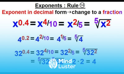 Algebra Ch 4 Exponents Scientific Notation 16 of 35 Exponent Rule 14