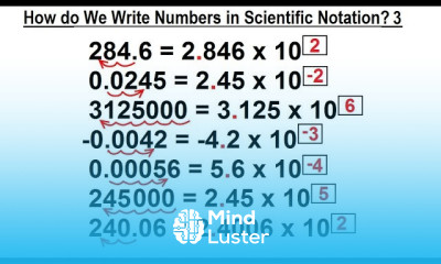 Algebra Ch 4 Exponents Scientific Notation 21 of 33 Write Numbers in Scientific Notation 3