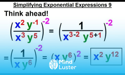 Algebra Ch 4 Exponents Scientific Notation 32 of 33 Simplify Exponential Expressions 9