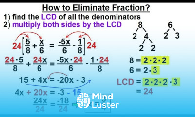 Algebra Ch 1 Linear Equation 8 of 21 How to Remove Fractions From Equations