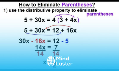 Algebra Ch 1 Linear Equation 10 of 21 How to Eliminate Parentheses In an equation