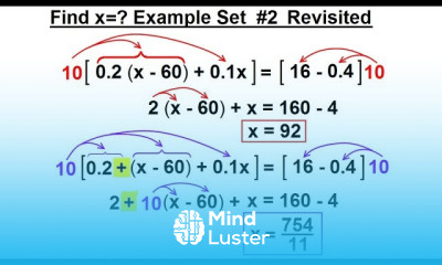 Algebra Ch 1 Linear Equation 14 of 21 Example Set 2 Revisited