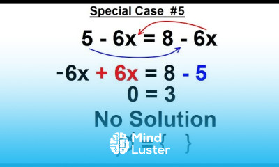 Algebra Ch 1 Linear Equation 20 of 21 Special case 5