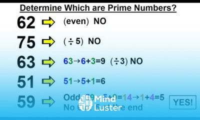 Algebra Ch 6 Factoring 7 of 55 How to Determine Which Number is a Prime Number
